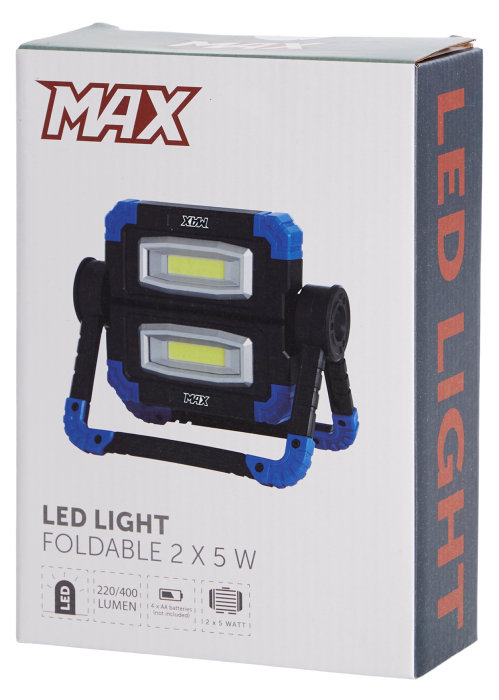 Arbeidslampe LED 2 x 5 W foldbar